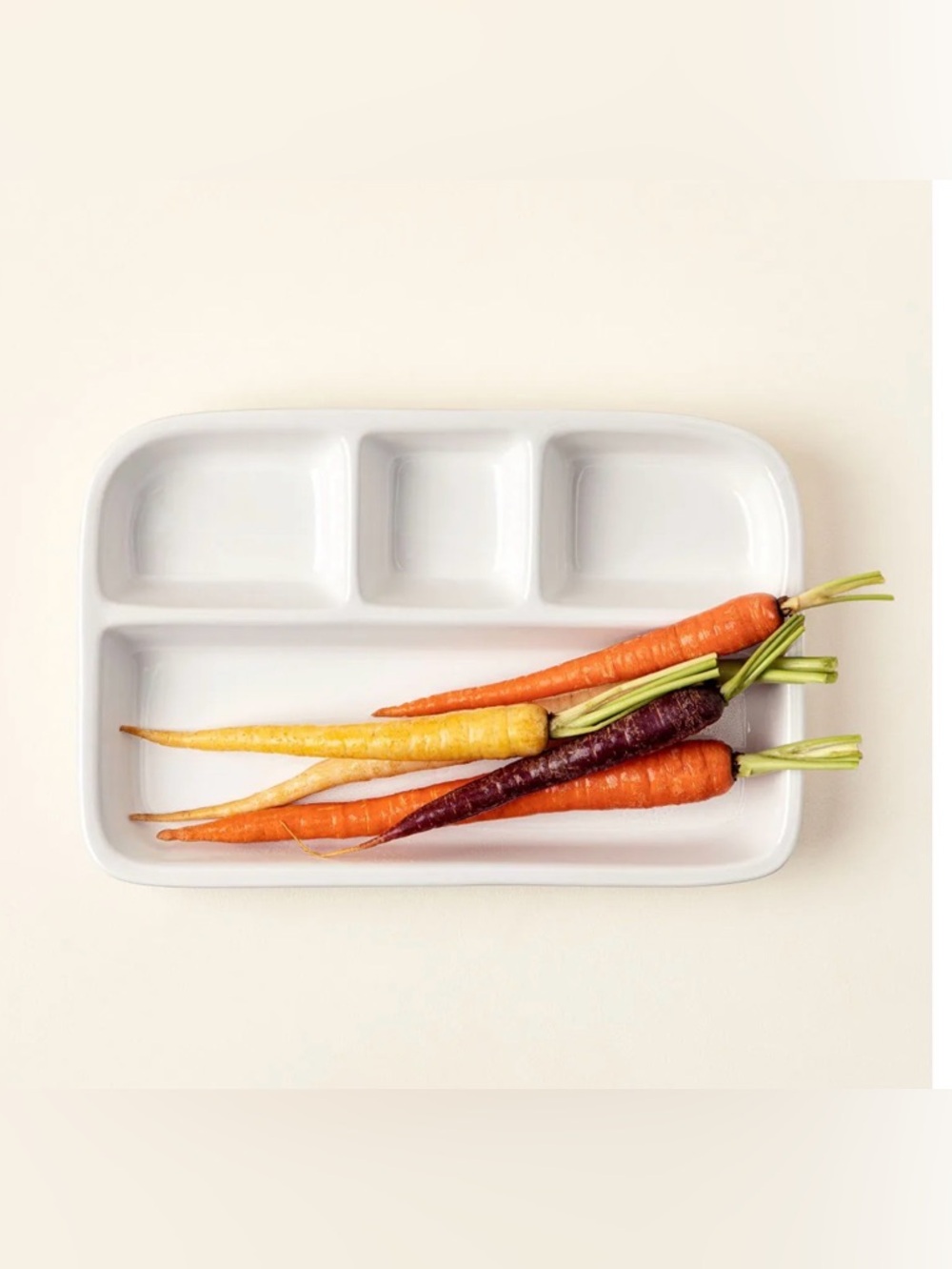 Set of 2 Stoneware TV Dinner Trays in White Like New - Picture 7 of 14